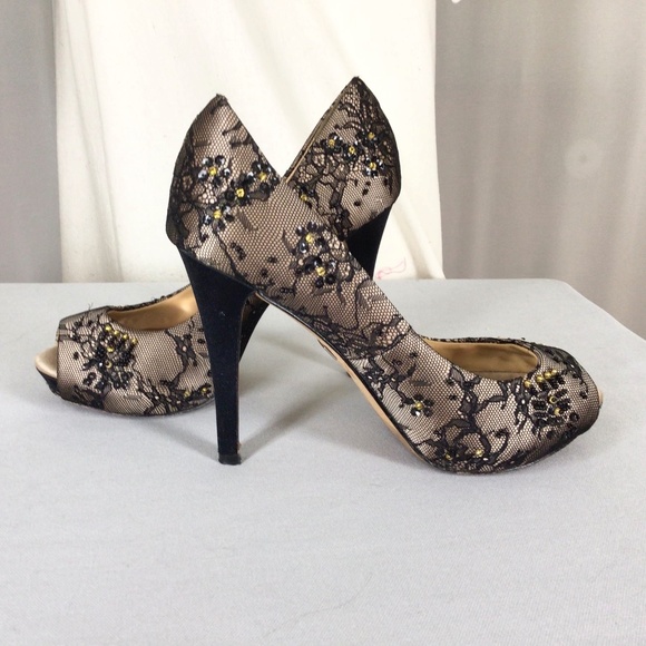 Badgley Mischka Shoes - Lace and satin stiletto heels Badgley Mischka